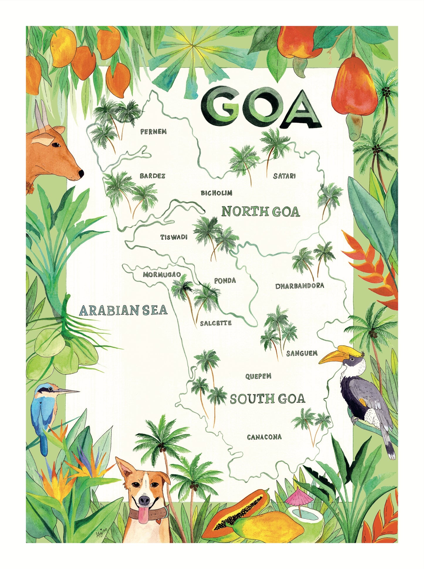 Goa map (Green border)