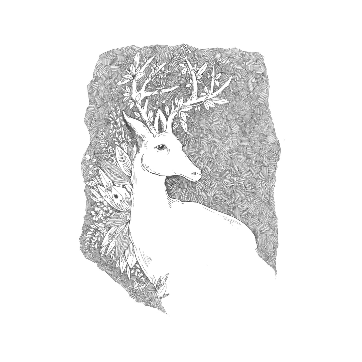 Crosshatch Deer
