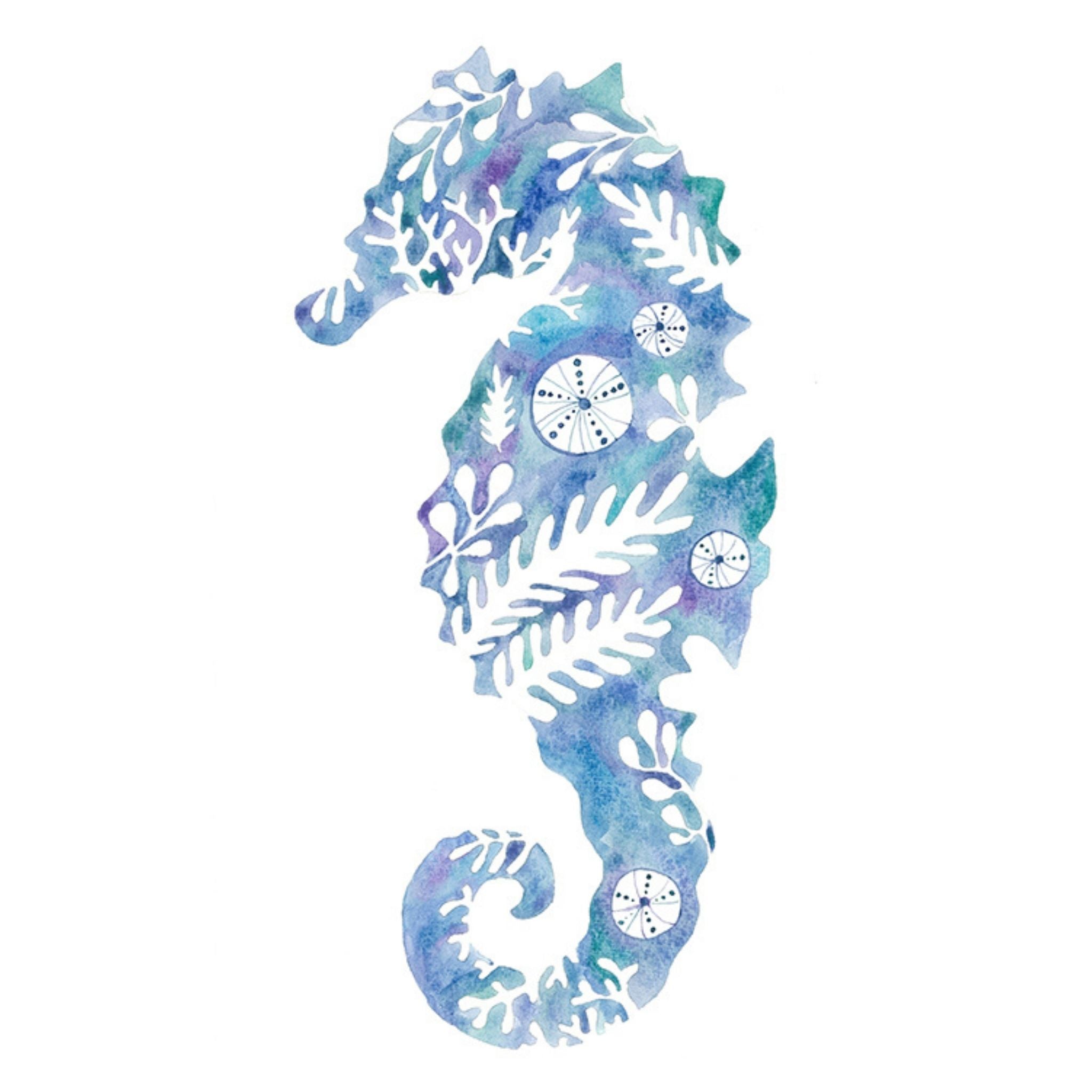 Aqua Seahorse (Size: A4)