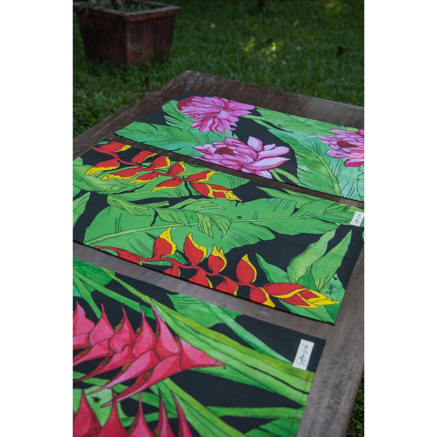 Tropical Floral Tea Towel Set of 3